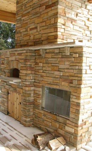 brick fireplace