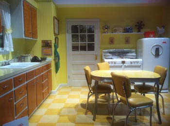 yellow kitchen retro