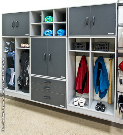 garage lighting cabinets storage