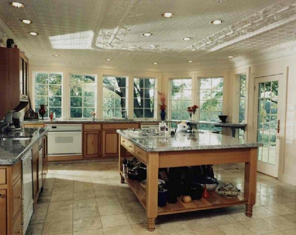 kitchen island tile window