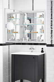 black white bathroom tile